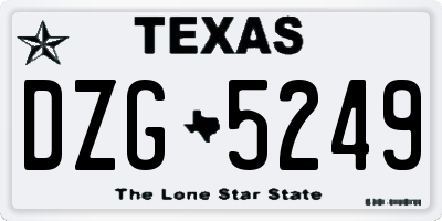 TX license plate DZG5249