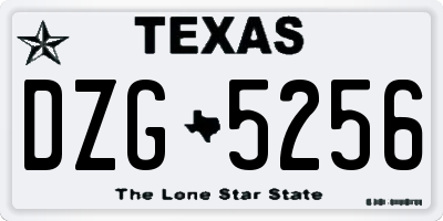 TX license plate DZG5256