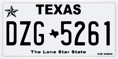 TX license plate DZG5261