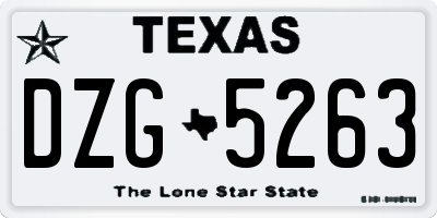TX license plate DZG5263