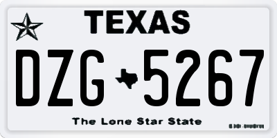 TX license plate DZG5267