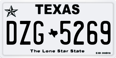 TX license plate DZG5269