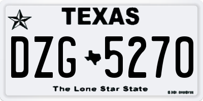 TX license plate DZG5270
