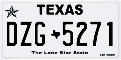 TX license plate DZG5271