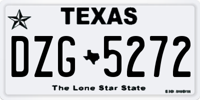 TX license plate DZG5272