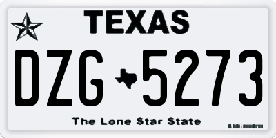 TX license plate DZG5273