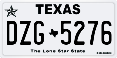 TX license plate DZG5276
