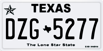 TX license plate DZG5277