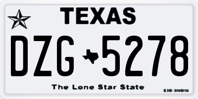 TX license plate DZG5278