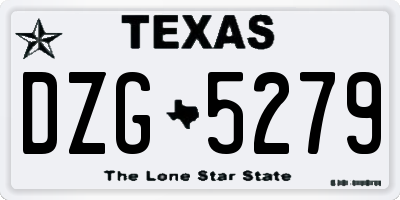 TX license plate DZG5279