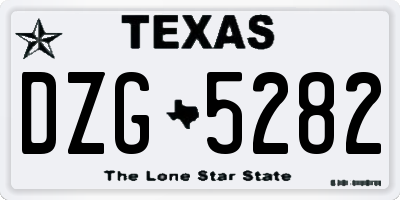 TX license plate DZG5282