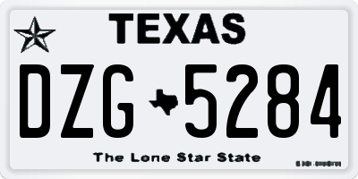 TX license plate DZG5284