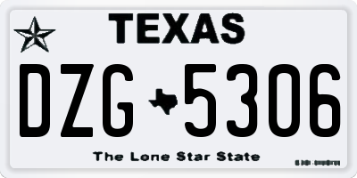 TX license plate DZG5306