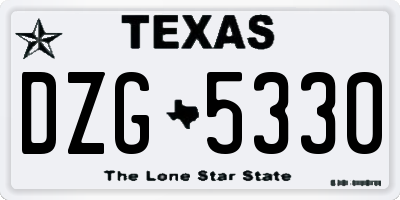 TX license plate DZG5330