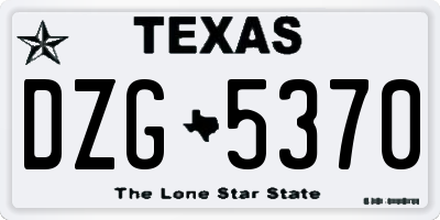 TX license plate DZG5370