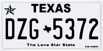 TX license plate DZG5372