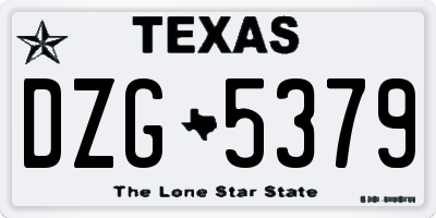 TX license plate DZG5379
