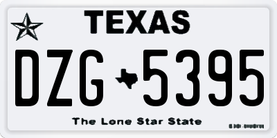 TX license plate DZG5395