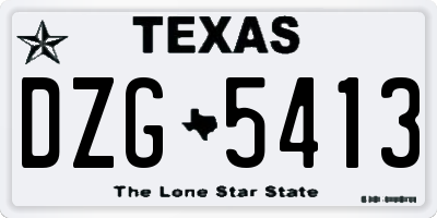 TX license plate DZG5413