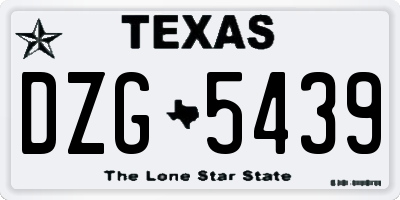 TX license plate DZG5439