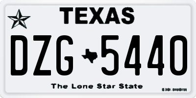 TX license plate DZG5440