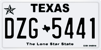 TX license plate DZG5441