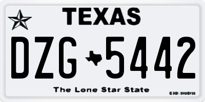TX license plate DZG5442