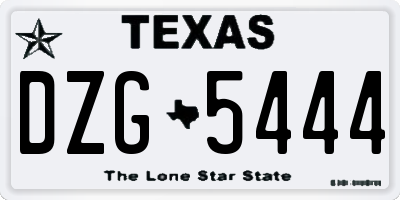 TX license plate DZG5444