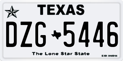 TX license plate DZG5446