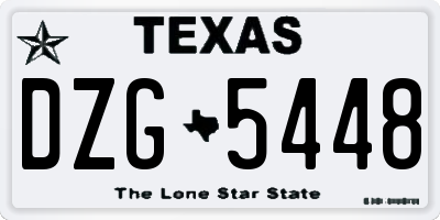 TX license plate DZG5448