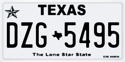 TX license plate DZG5495