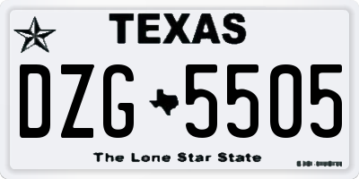 TX license plate DZG5505