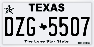 TX license plate DZG5507