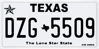 TX license plate DZG5509
