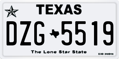 TX license plate DZG5519
