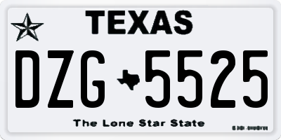 TX license plate DZG5525