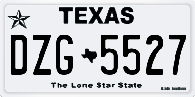 TX license plate DZG5527