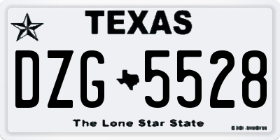 TX license plate DZG5528