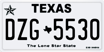 TX license plate DZG5530