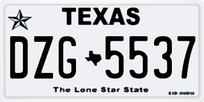 TX license plate DZG5537