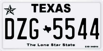 TX license plate DZG5544