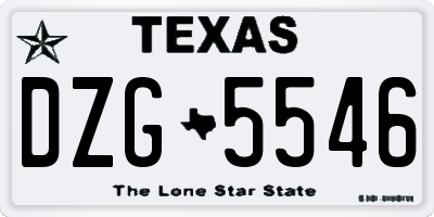 TX license plate DZG5546