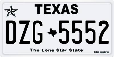 TX license plate DZG5552