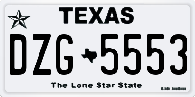 TX license plate DZG5553