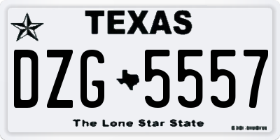 TX license plate DZG5557
