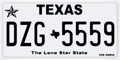 TX license plate DZG5559