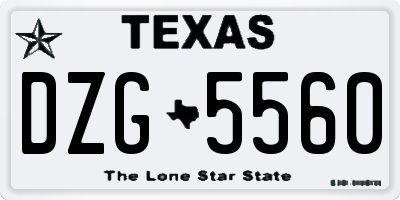 TX license plate DZG5560