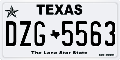TX license plate DZG5563