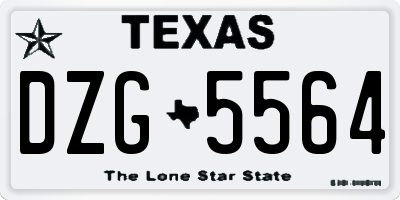 TX license plate DZG5564