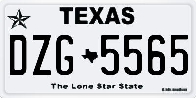 TX license plate DZG5565